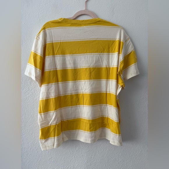 Everlane Yellow and Cream Striped Boxy Tee Organic Cotton Size XXXL - Picture 2 of 10